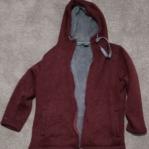 Stillwater Supply Co. Sherpa Lined Full Zip Fleece Hoodie Jacket XL Burgundy
